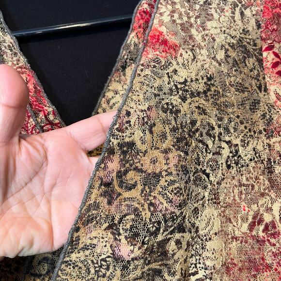 Vintage 90s Brocade Lace Floral Dress Whimsical Dark Fairy Cottagecore Sz Medium - Picture 4 of 11